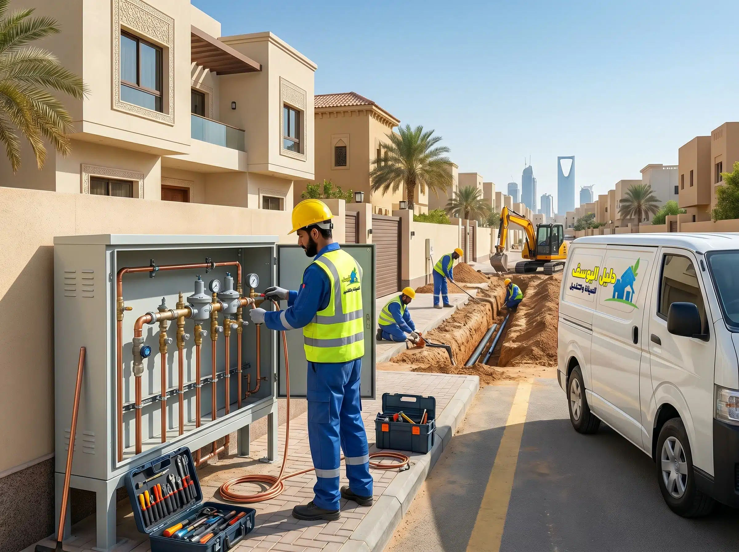 صورة توضيحية لعملية شركة تمديد غاز مركزي بالرياض باستخدام أحدث التقنيات