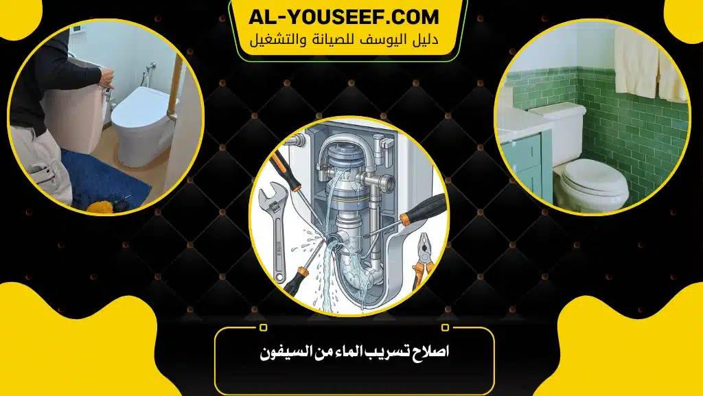 اصلاح تسريب الماء من السيفون 2 اصلاح تسريب الماء من السيفون