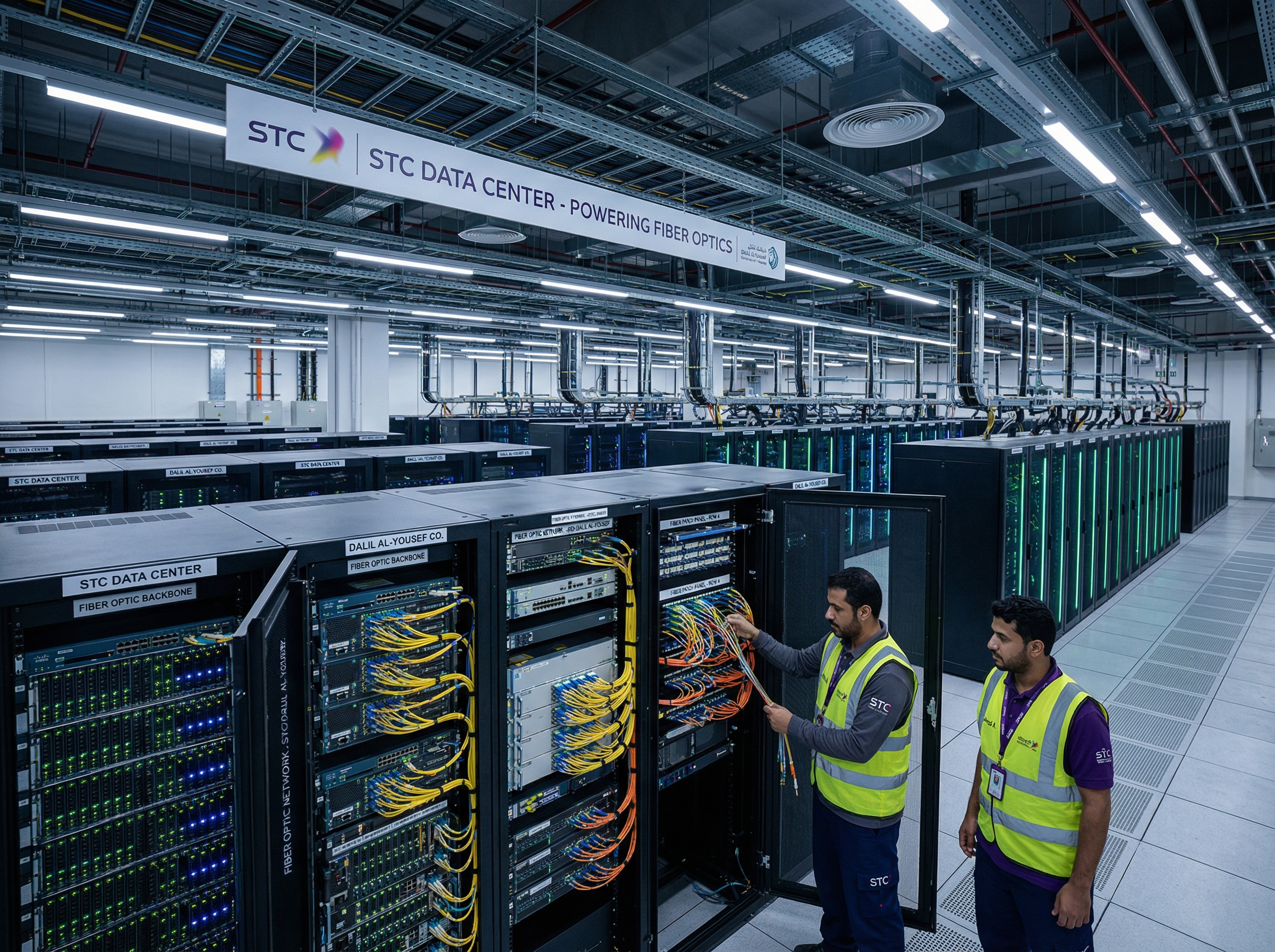 مندوب الياف بصرية STC | دليلك الشامل لباقات بيتي فايبر في الرياض 2026 4 انشي صورة مركز بيانات وسيرفرات تدعم الياف بصرية STC شركة دليل اليوسف