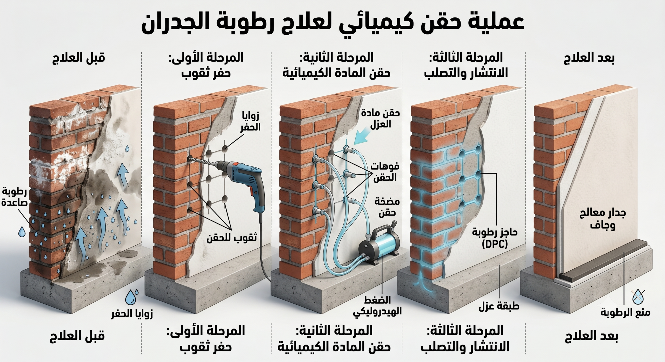 مراحل شركة معالجة الرطوبة بتبوك بالتفصيل scaled