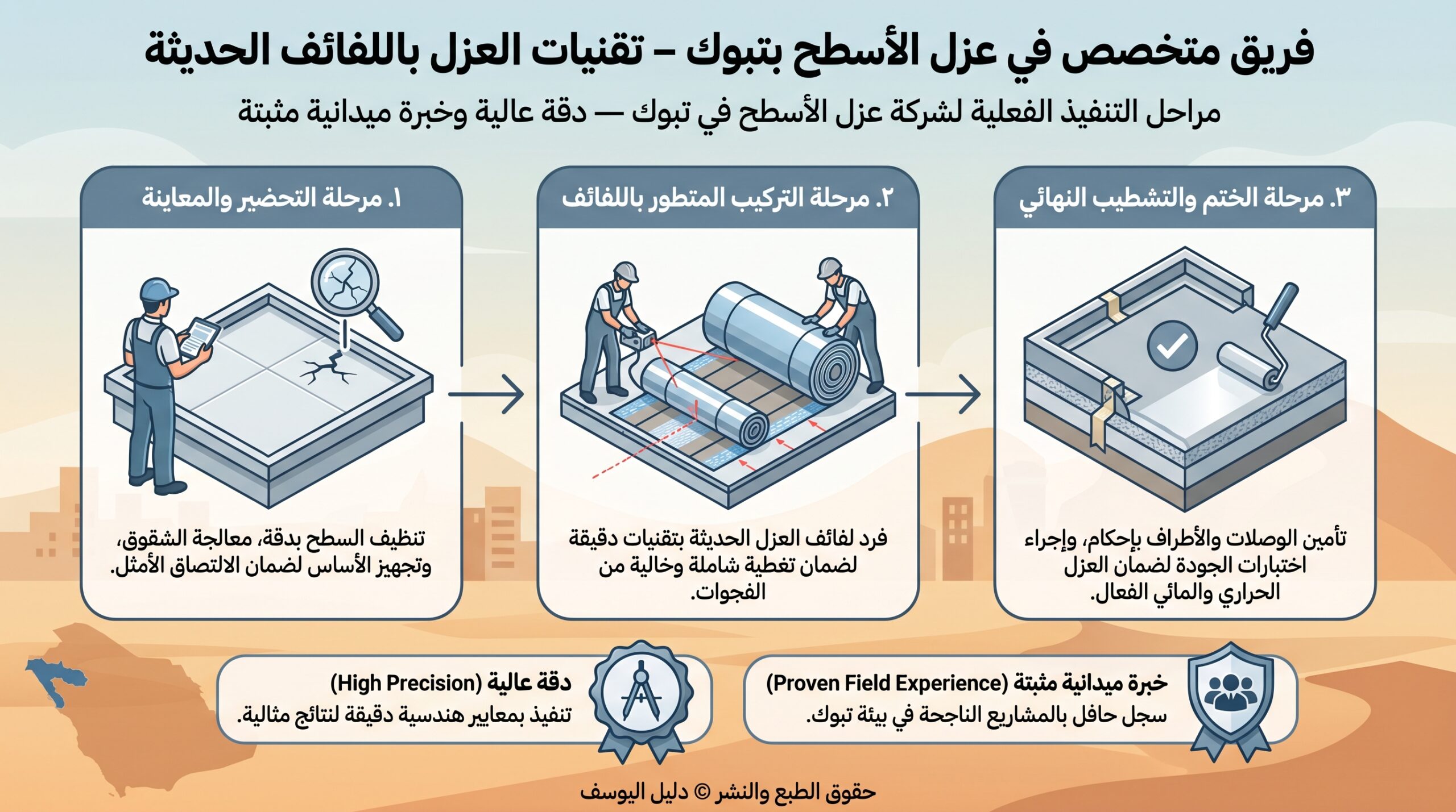 تطبيق مواد العزل للأسطح بتبوك باستخدام أحدث الأنظمة والمعدات